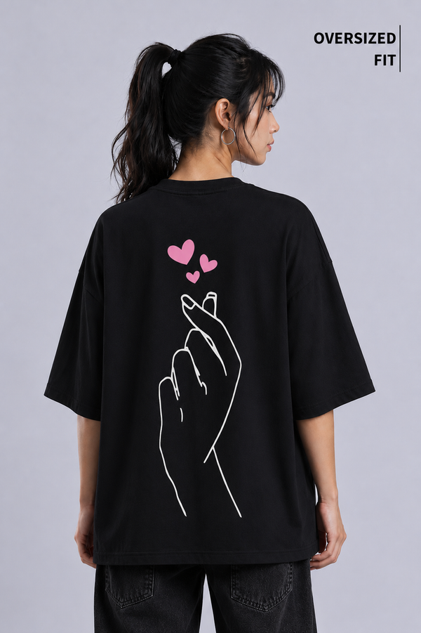 K-Pop Lovers Black Oversized T-shirt