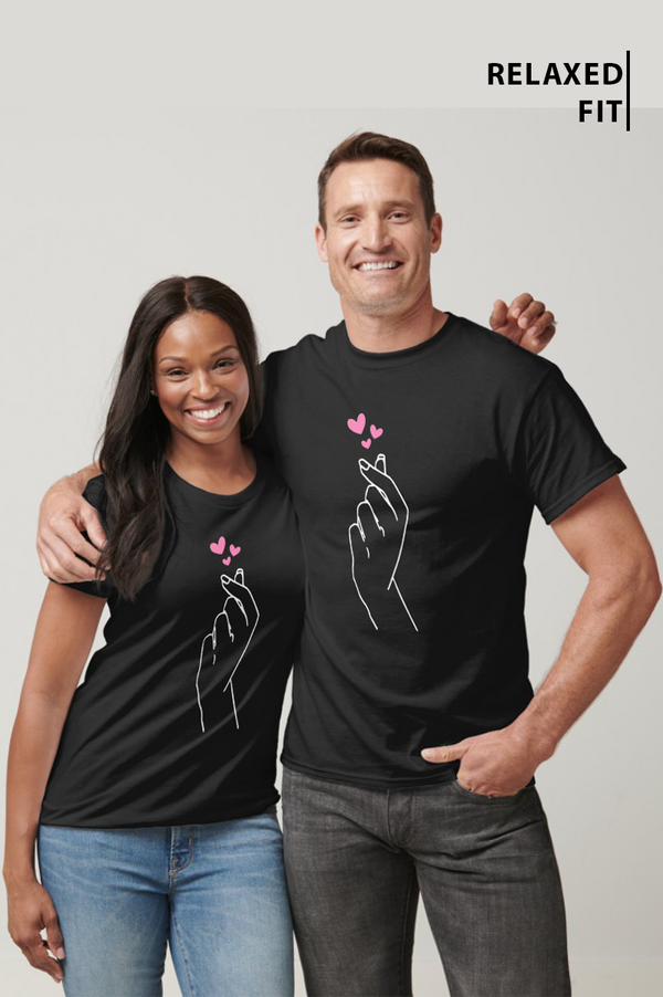 K-Pop Lovers Couple Pair Black T-shirt